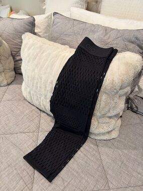 ALO Yoga Black Perforated High-Waist Capris